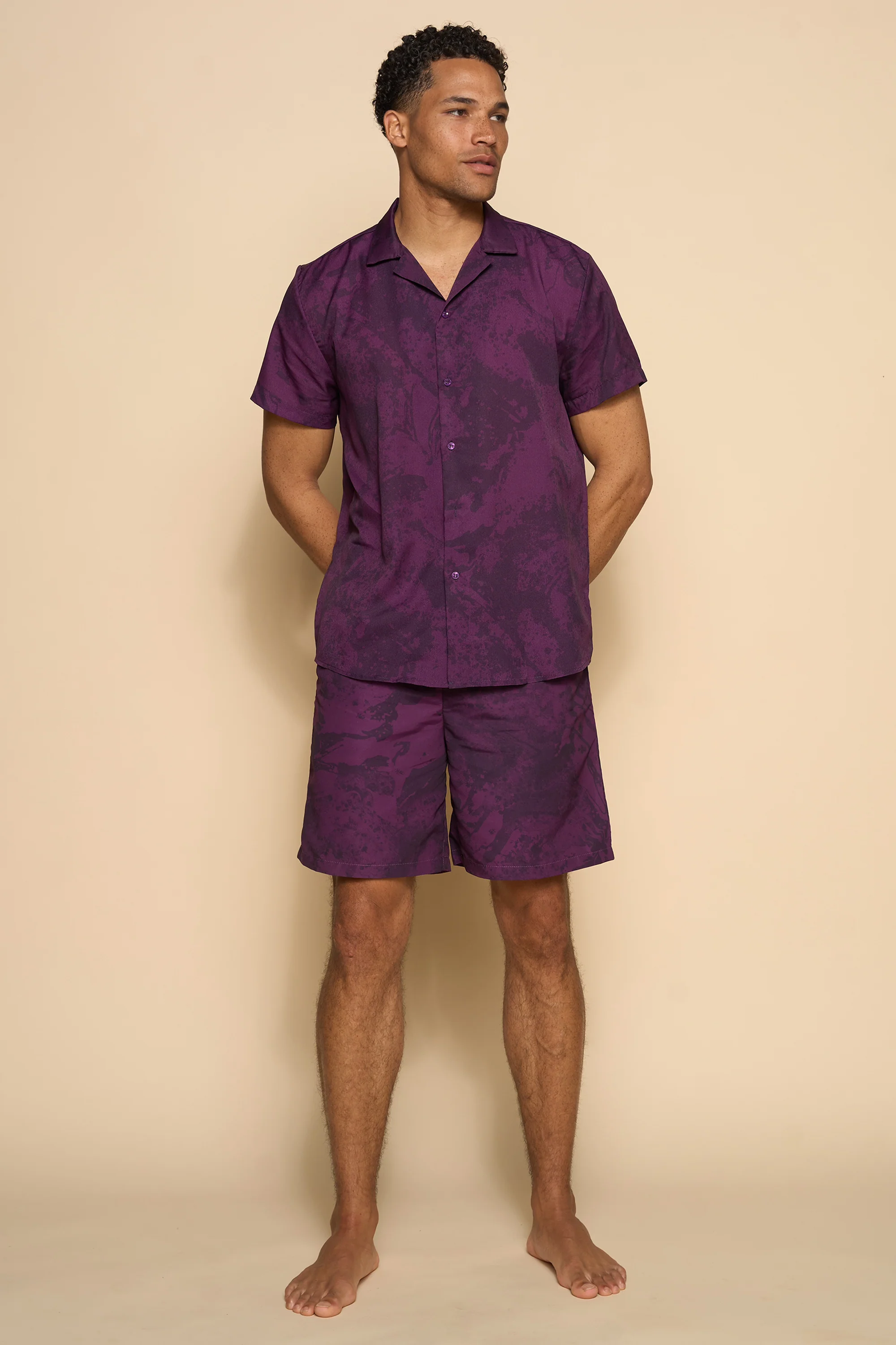 DAMON SHIRT-PLUM PRINT