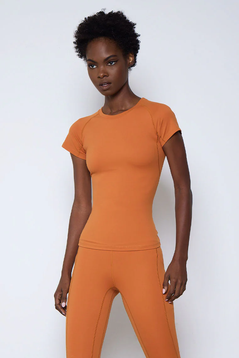 ESSENTIAL CREWNECK TOP-RUST ORANGE - Image 3