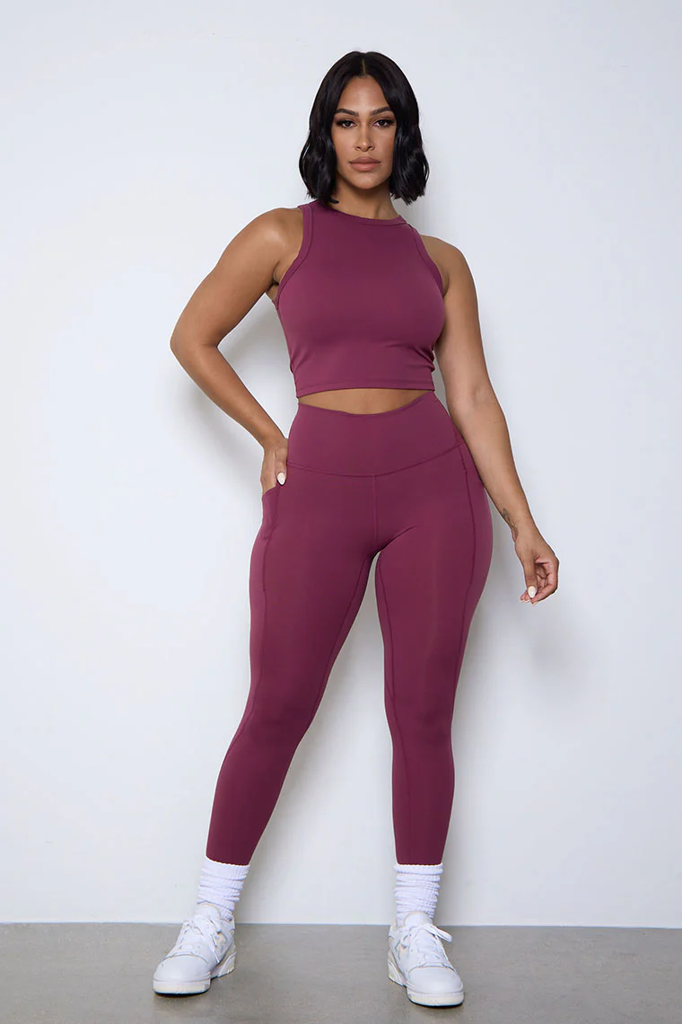 ESSENTIAL LEGGINGS-RED WINE - Image 3
