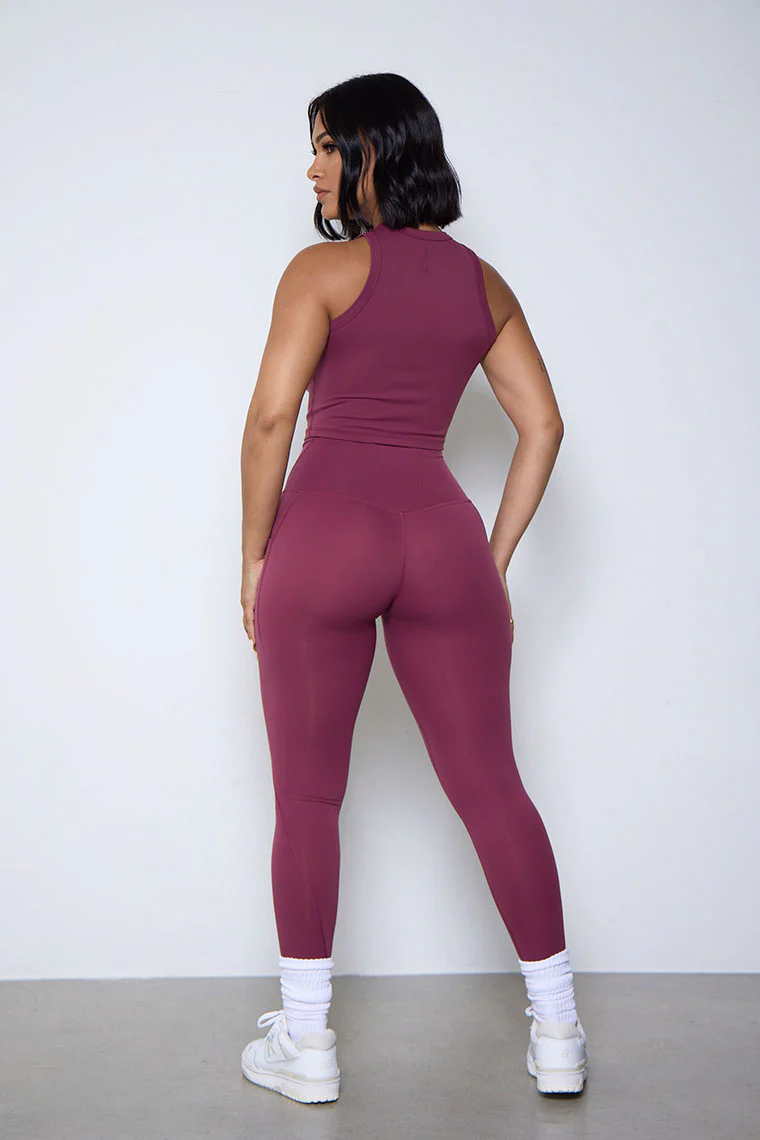 ESSENTIAL LEGGINGS-RED WINE - Image 4