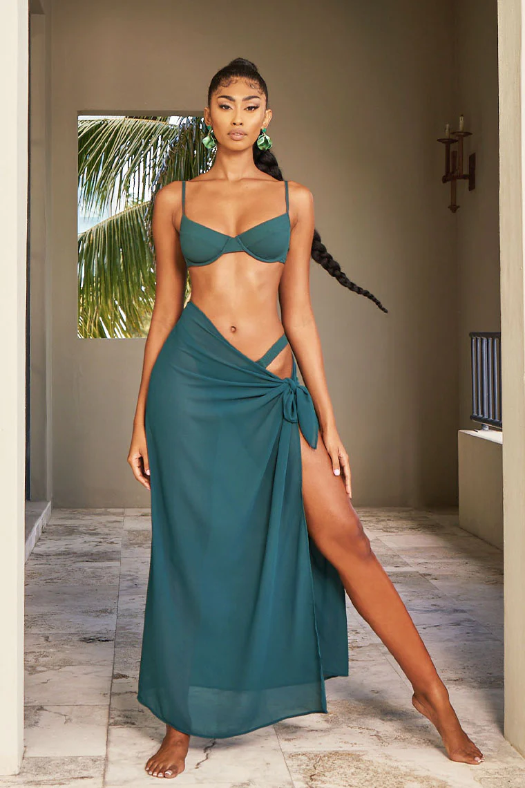 FALL INTO PLACE SARONG-HUNTER GREEN - Image 2