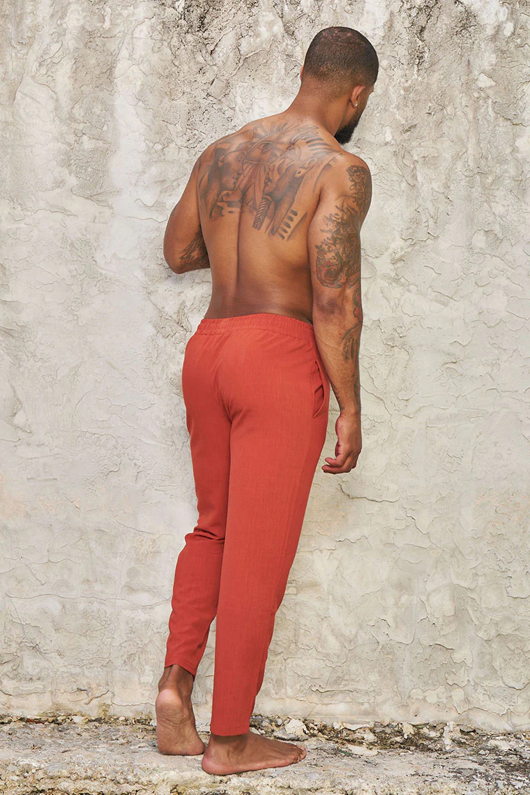 HAVANA LINEN PANTS-RUST - Image 2