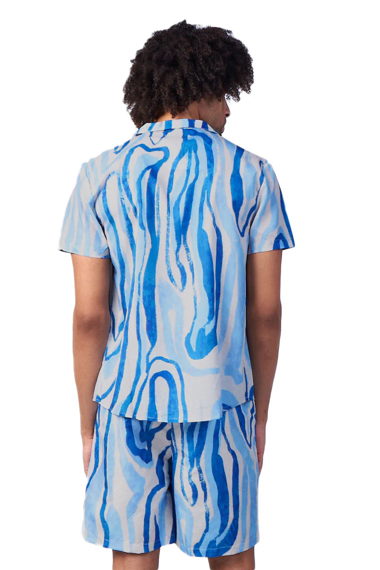 LAGUNA NIGHTS SHIRT-BLUE LINE PRINT - Image 2
