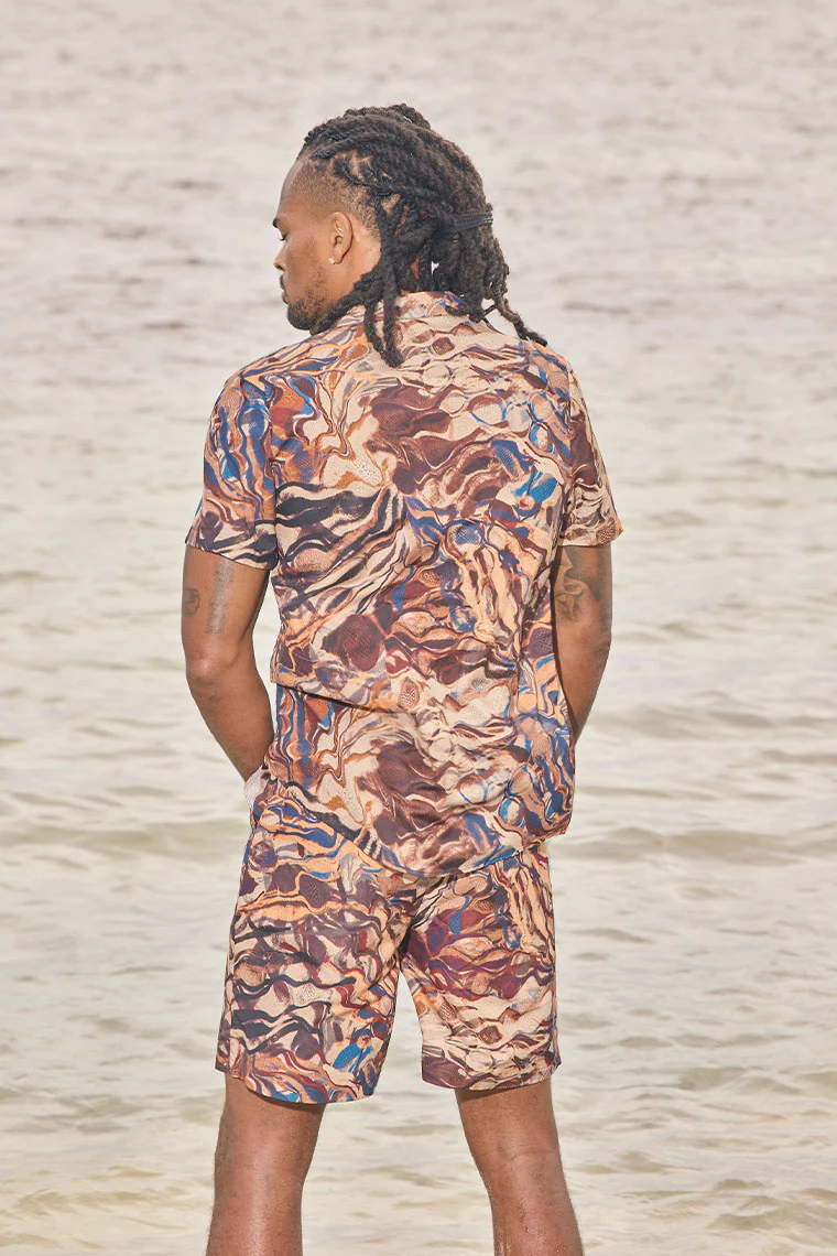 LAGUNA NIGHTS SHIRT - BROWN ABSTRACT - Image 2