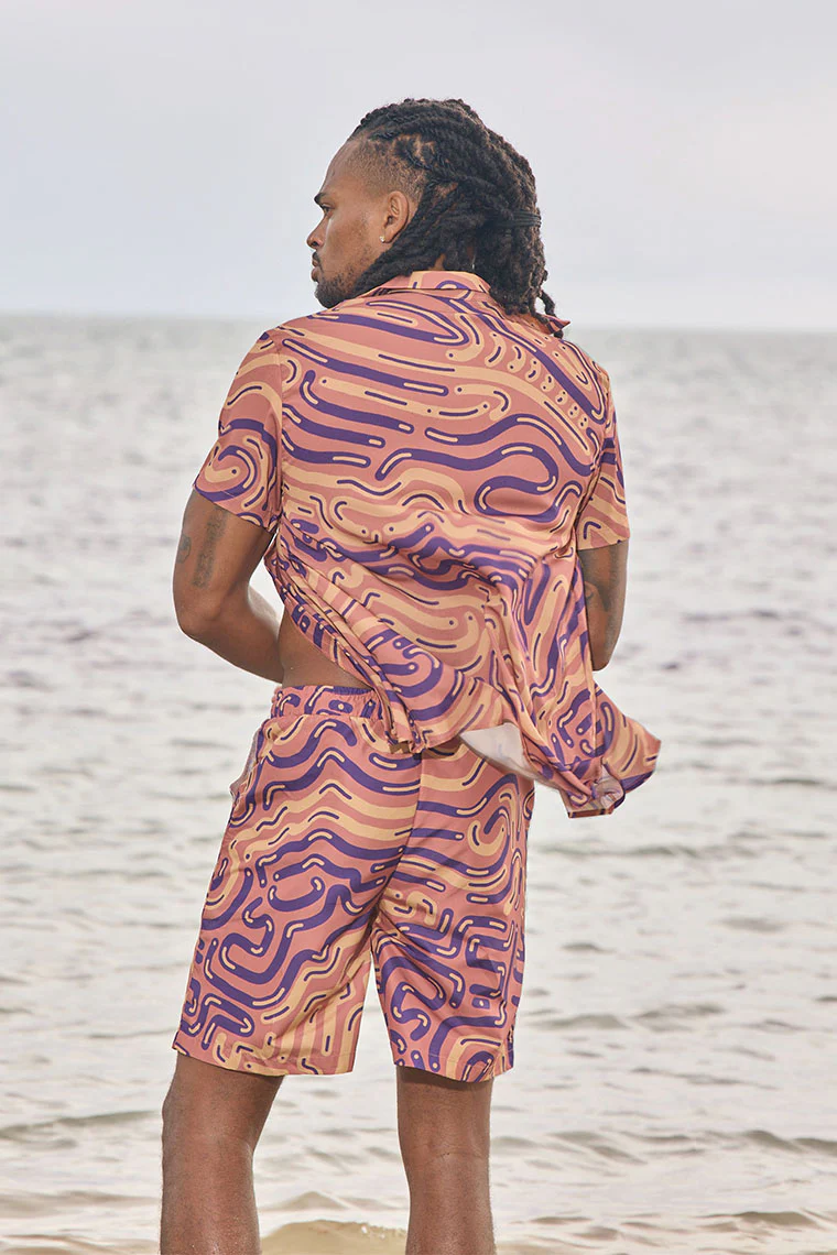 LAGUNA NIGHTS SHIRT - PURPLE LINE PRINT - Image 2