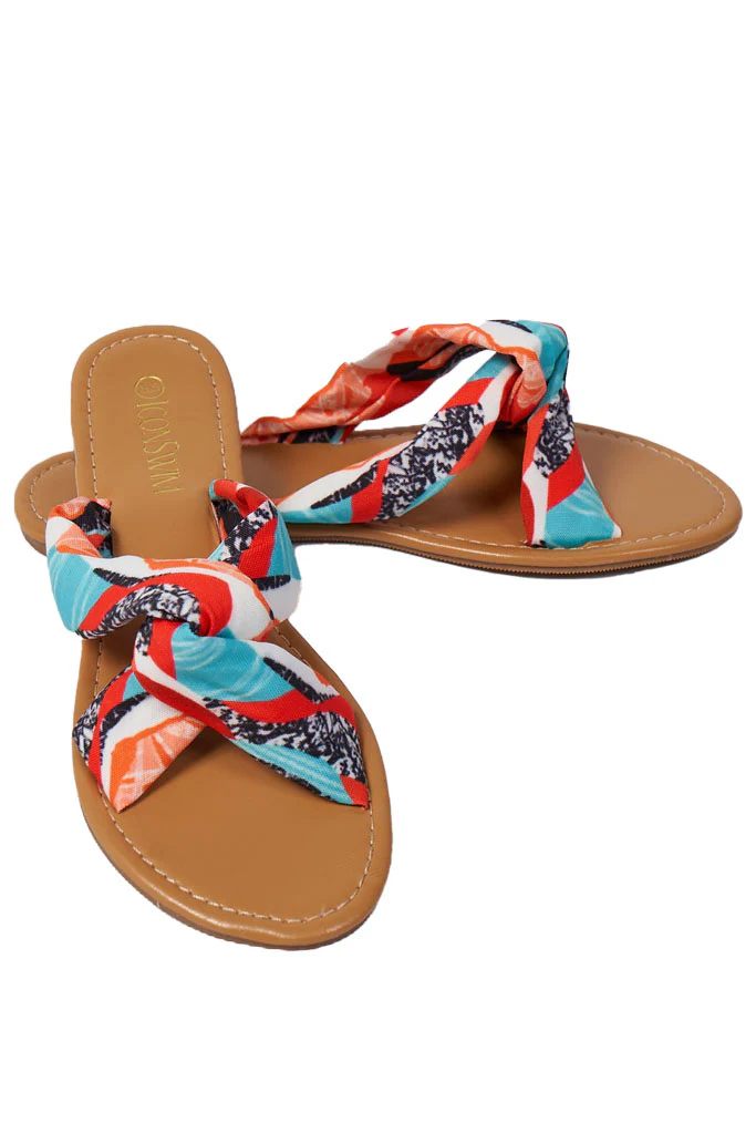 MAKING MOVES SANDALS-RED AZTEC PRINT - Image 3