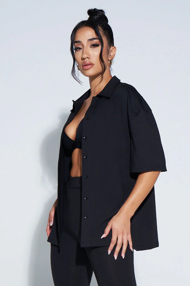 OVERSIZED OB SIGNATURE SHIRT-BLACK