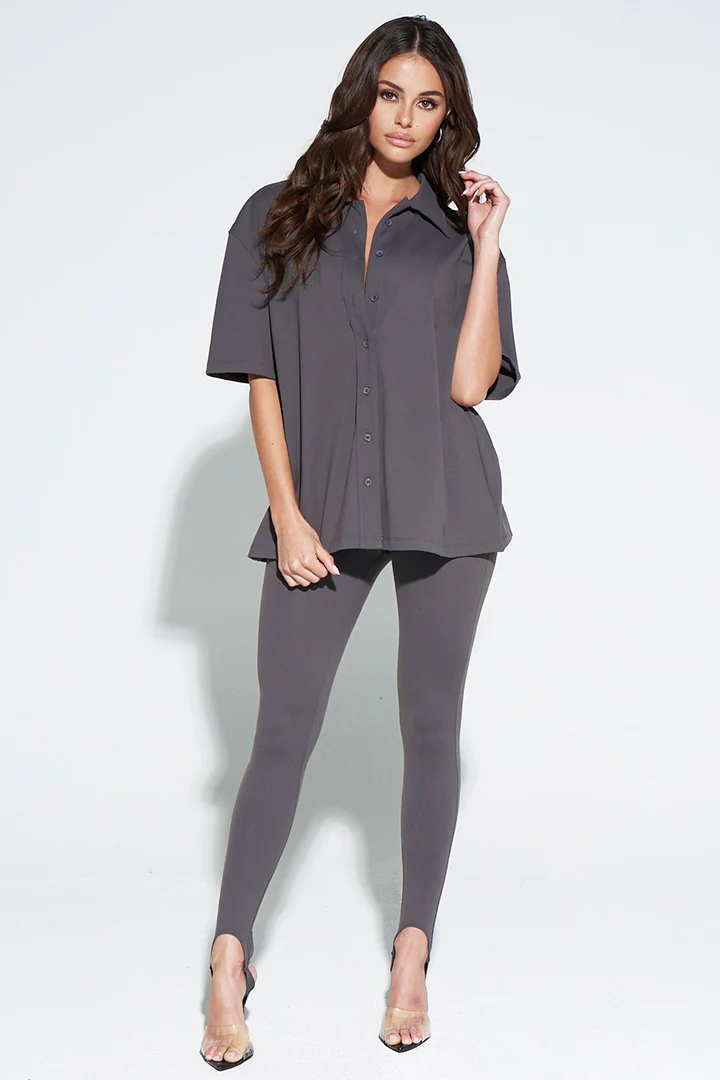 OVERSIZED OB SIGNATURE SHIRT-DARK GREY - Image 2
