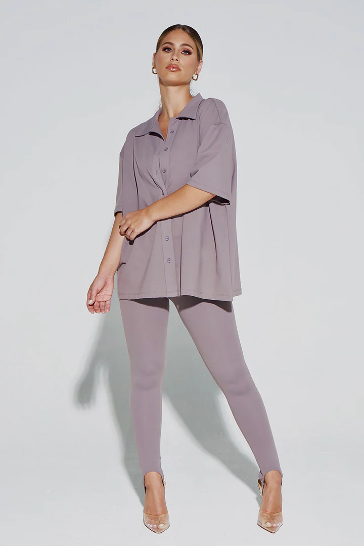 OVERSIZED OB SIGNATURE SHIRT-MOCHA - Image 2