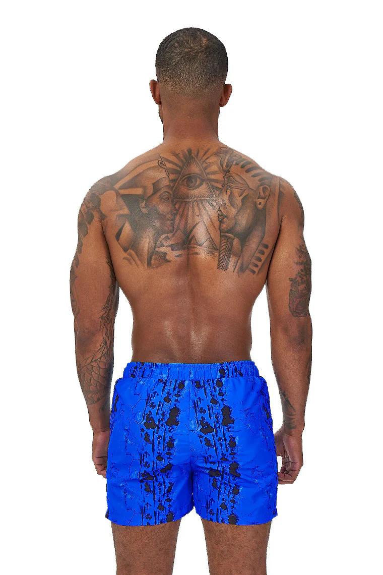 POWER TRIP BEACH SHORTS-BLUE ABSTRACT - Image 2