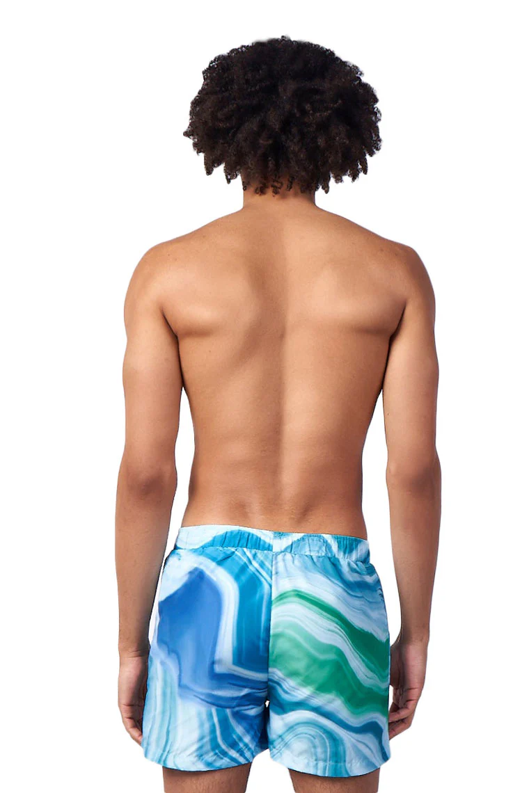 POWER TRIP BEACH SHORTS-BLUE WAVE PRINT - Image 2