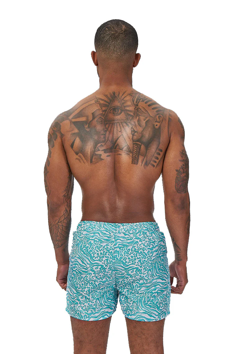 POWER TRIP BEACH SHORTS-GREEN MULTIPRINT - Image 2