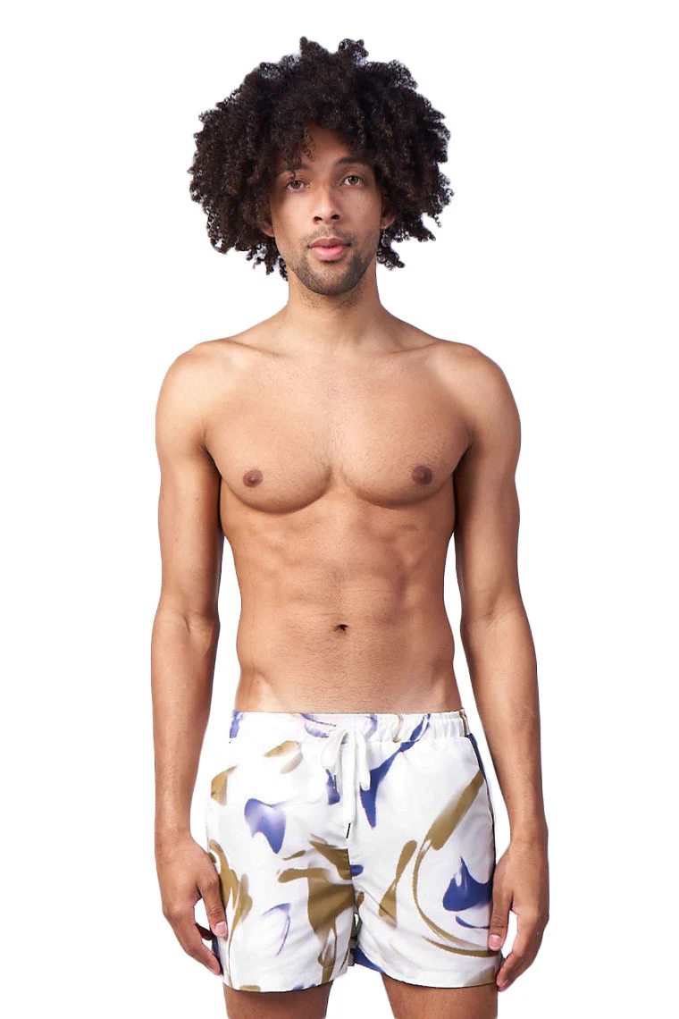 POWER TRIP BEACH SHORTS-MARBLE PRINT - Image 2
