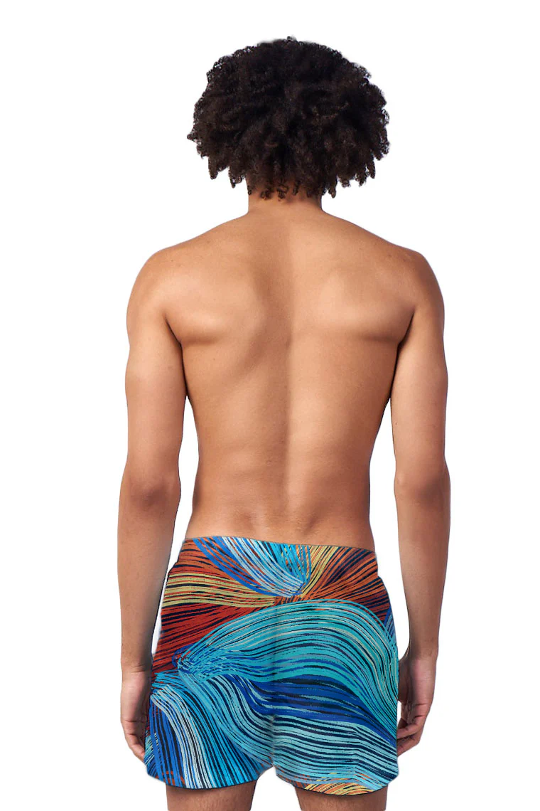 CREW LOVE BEACH SHORTS- ABSTRACT LINE PRINT - Image 2