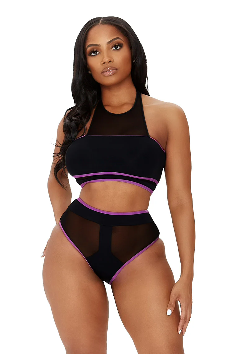 SEA RIGHT THROUGH YOU BIKINI-BLACK