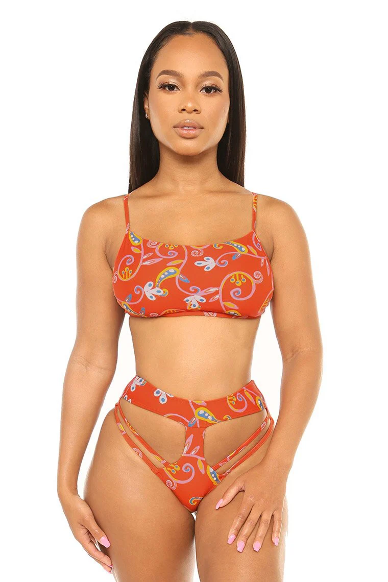 SUMMER VIBES BIKINI-ORANGE PRINT
